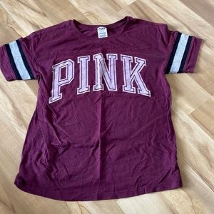 Maroon PINK short sleeve t-shirt